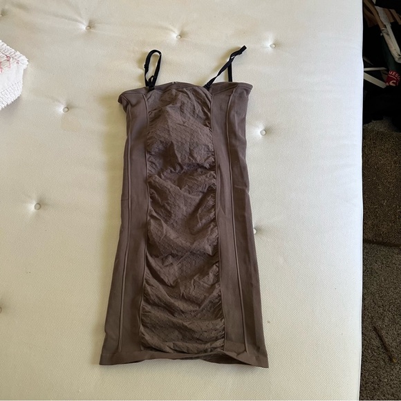 Intimately Free People Bodycon Shapewear Mini Dress Brown Strapless Adjustable - Picture 6 of 6